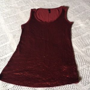 Sequined red tank top